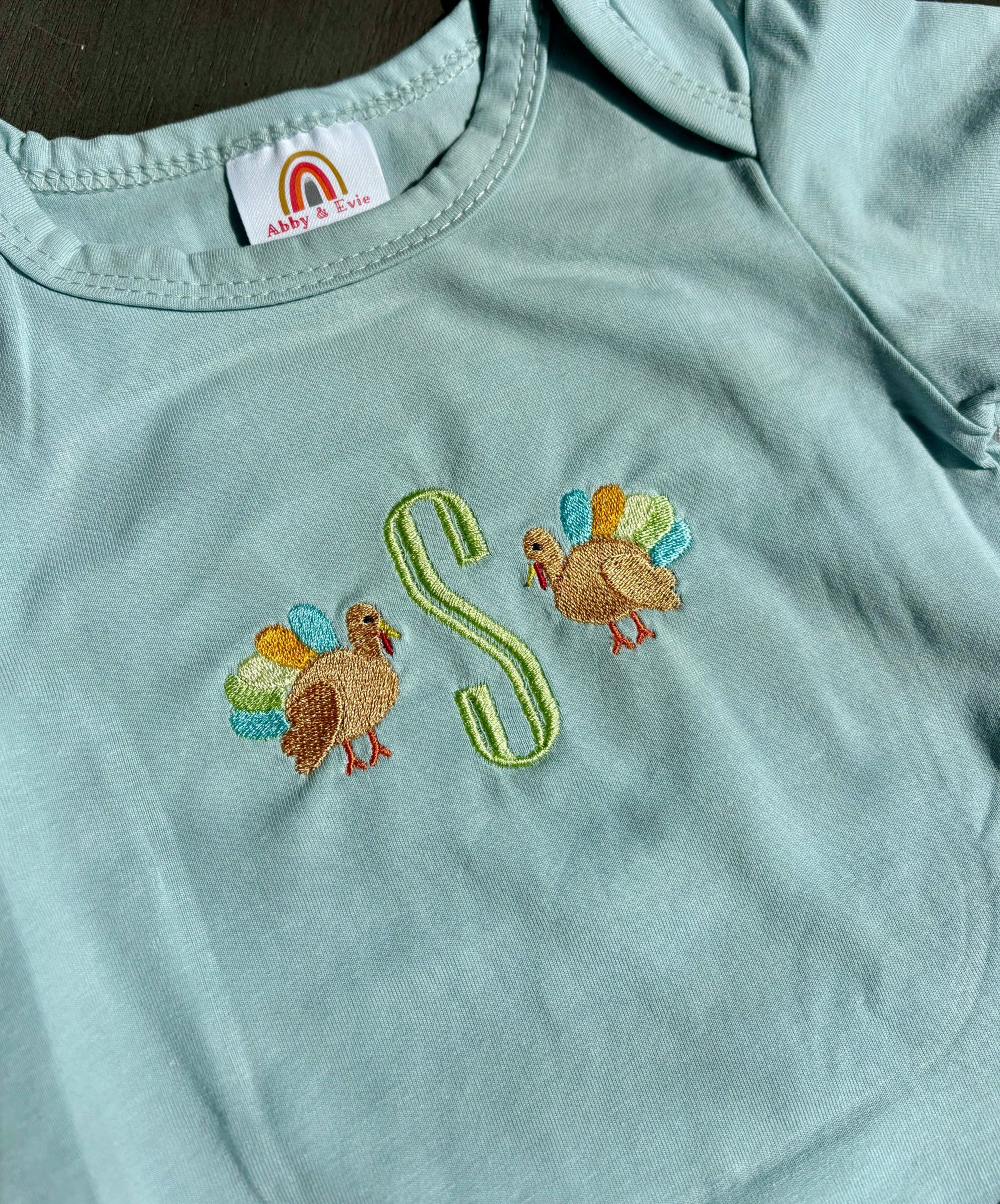 Embroidered Thanksgiving Baby Bubble