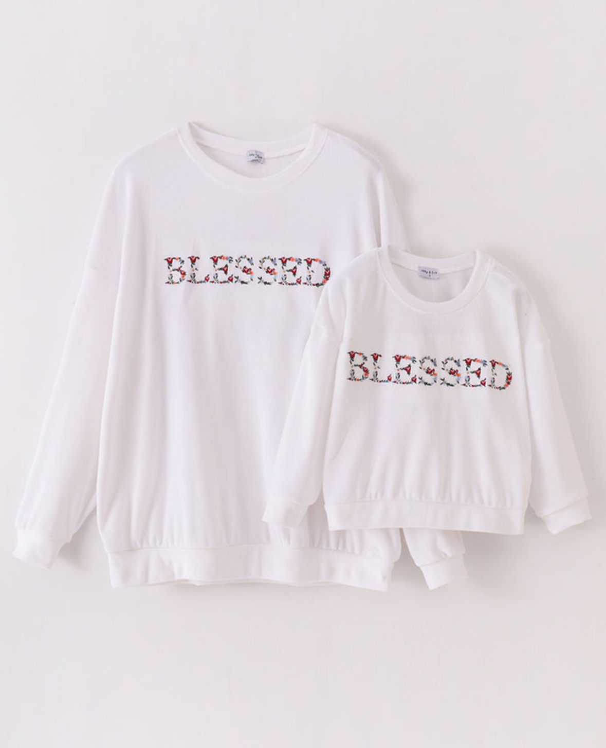 BLESSED Flower Stitched Velvet Top