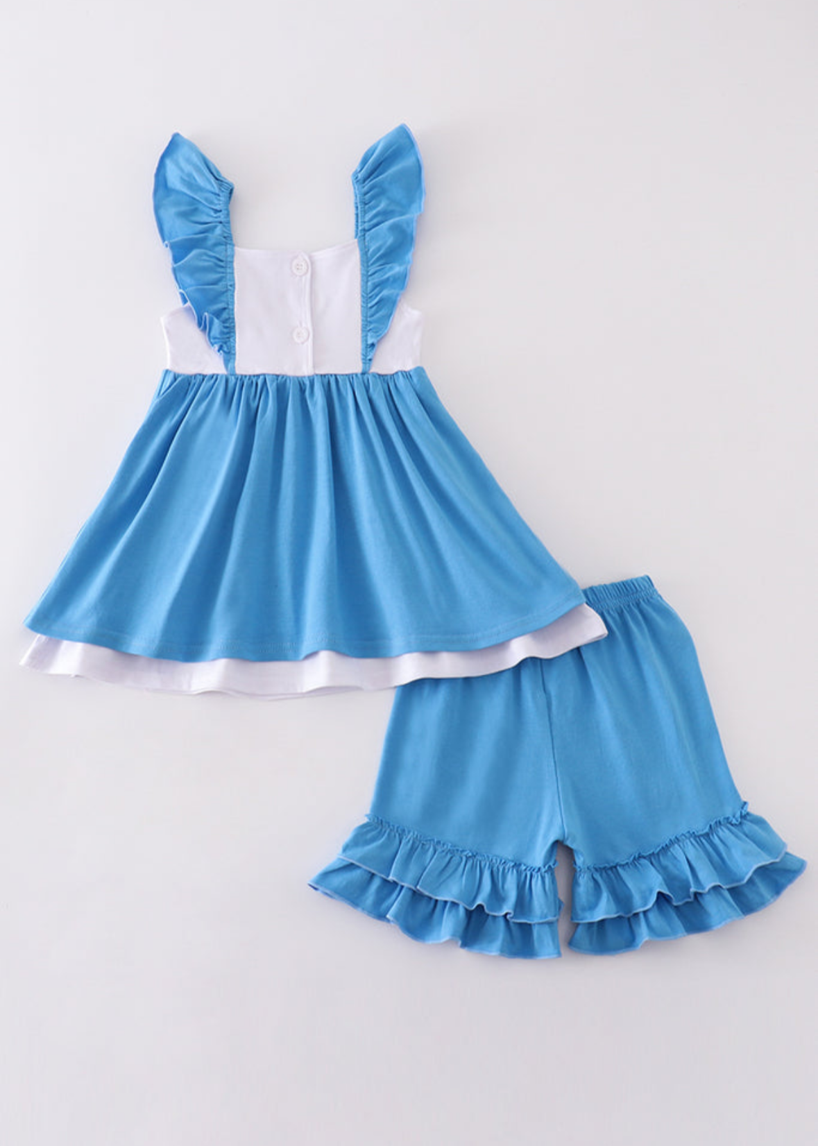 Frozen Inspired Girls Smocked Snowflake Set