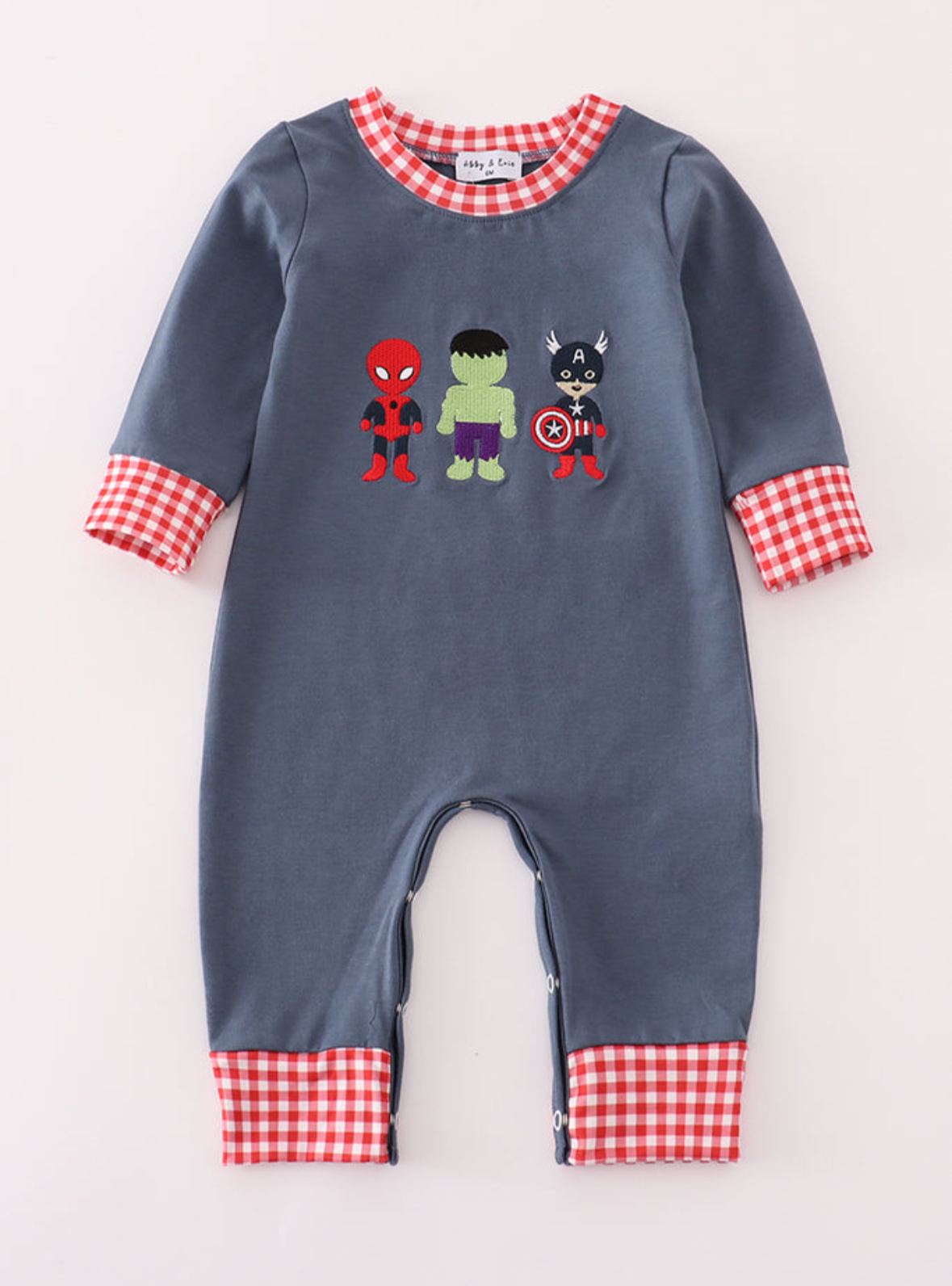 Boys Superhero Embroidered Romper