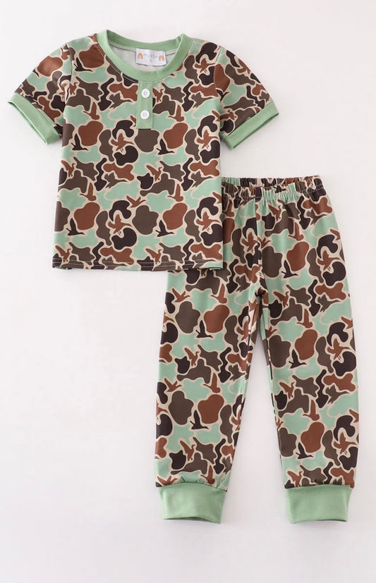 Boys Camo Duck Pajama Set