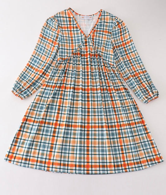 Adult Plaid Print Fall Dress
