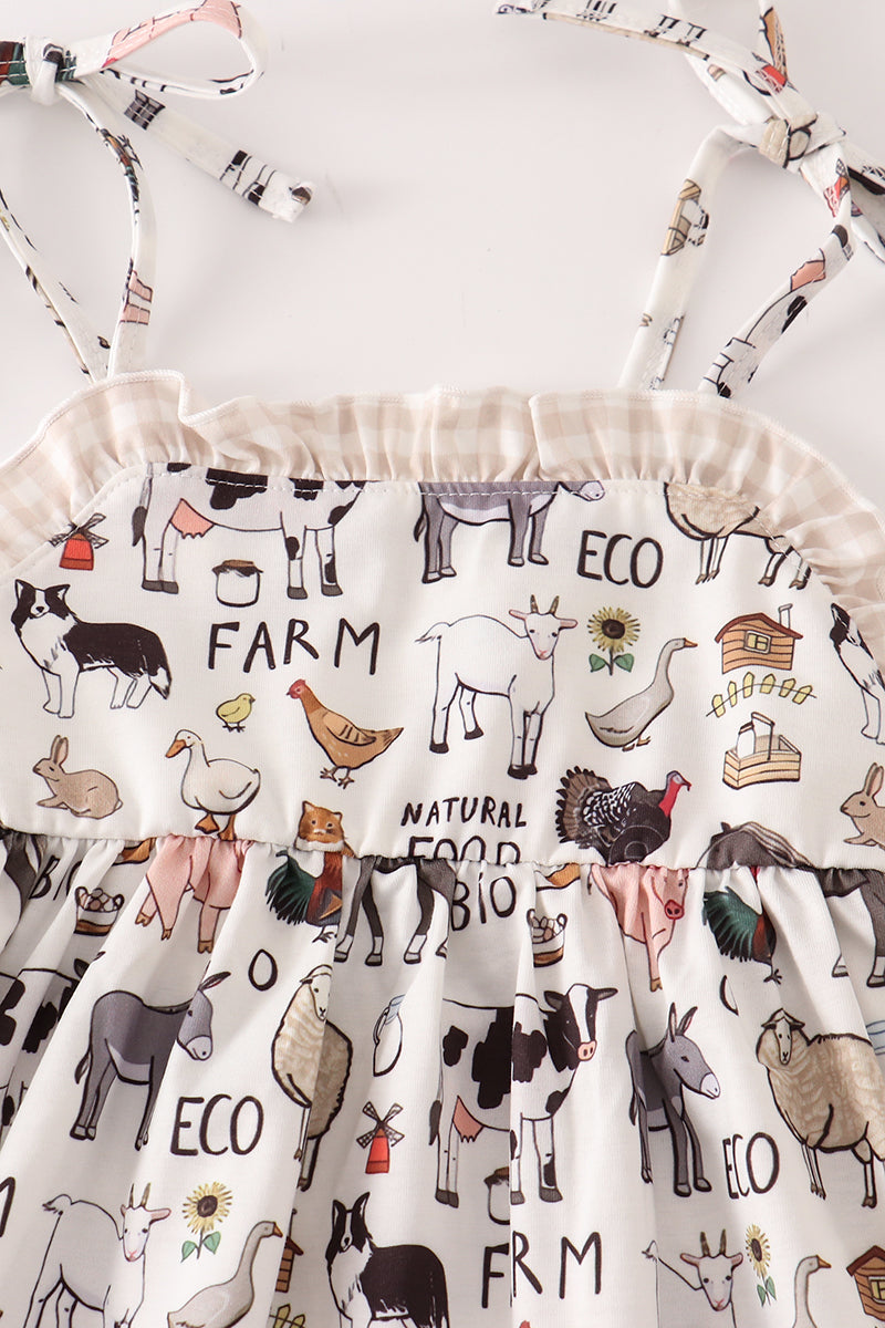Farm Print Girls Tank Set