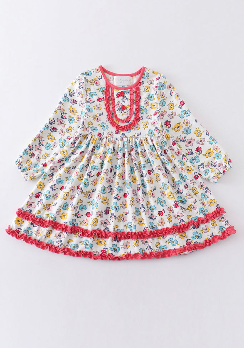 Floral Print Platinum Collection Girls Dress