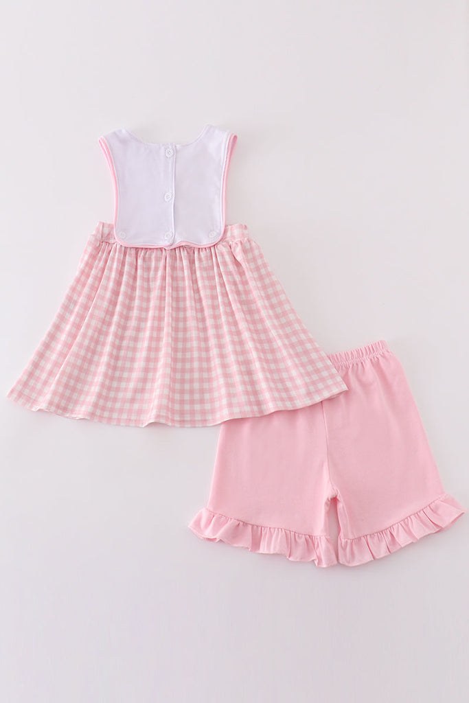 Barn Party Girls Pink Gingham Set