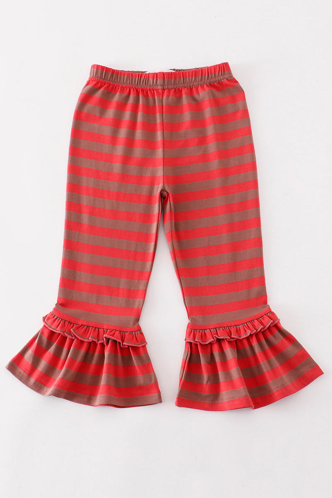 Platinum Red Stripe Girls Ruffle Pants