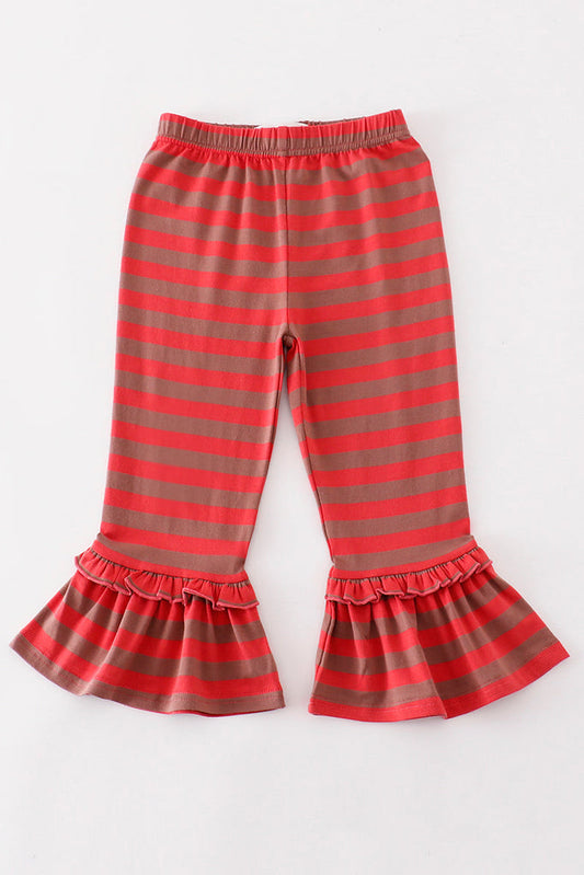 Platinum Red Stripe Girls Ruffle Pants