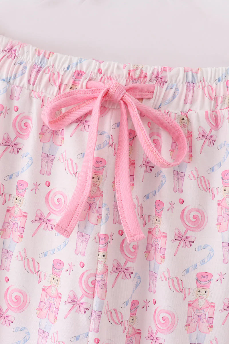 Adult Pink Candy Nutcracker Christmas Pajama Pant