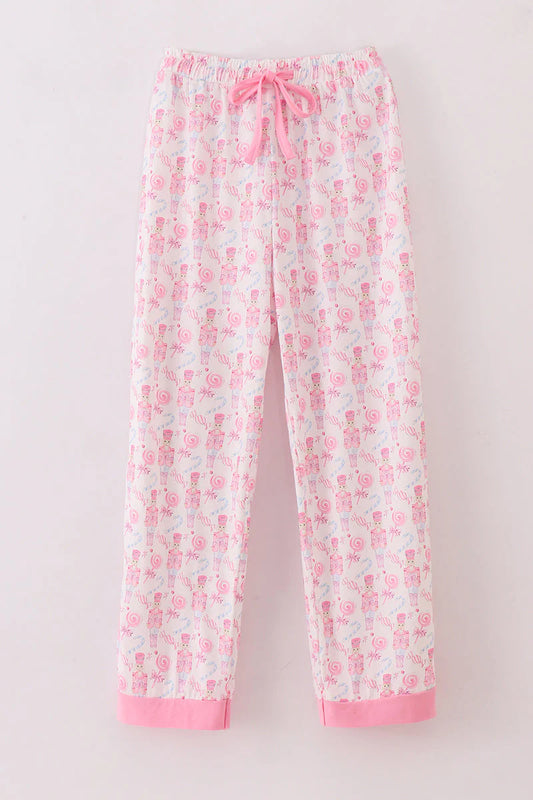 Adult Pink Candy Nutcracker Christmas Pajama Pant