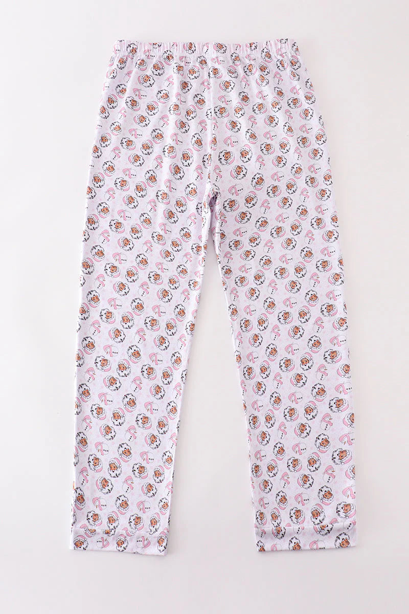Adult Premium Pink Santa Claus Christmas Pajama Pant